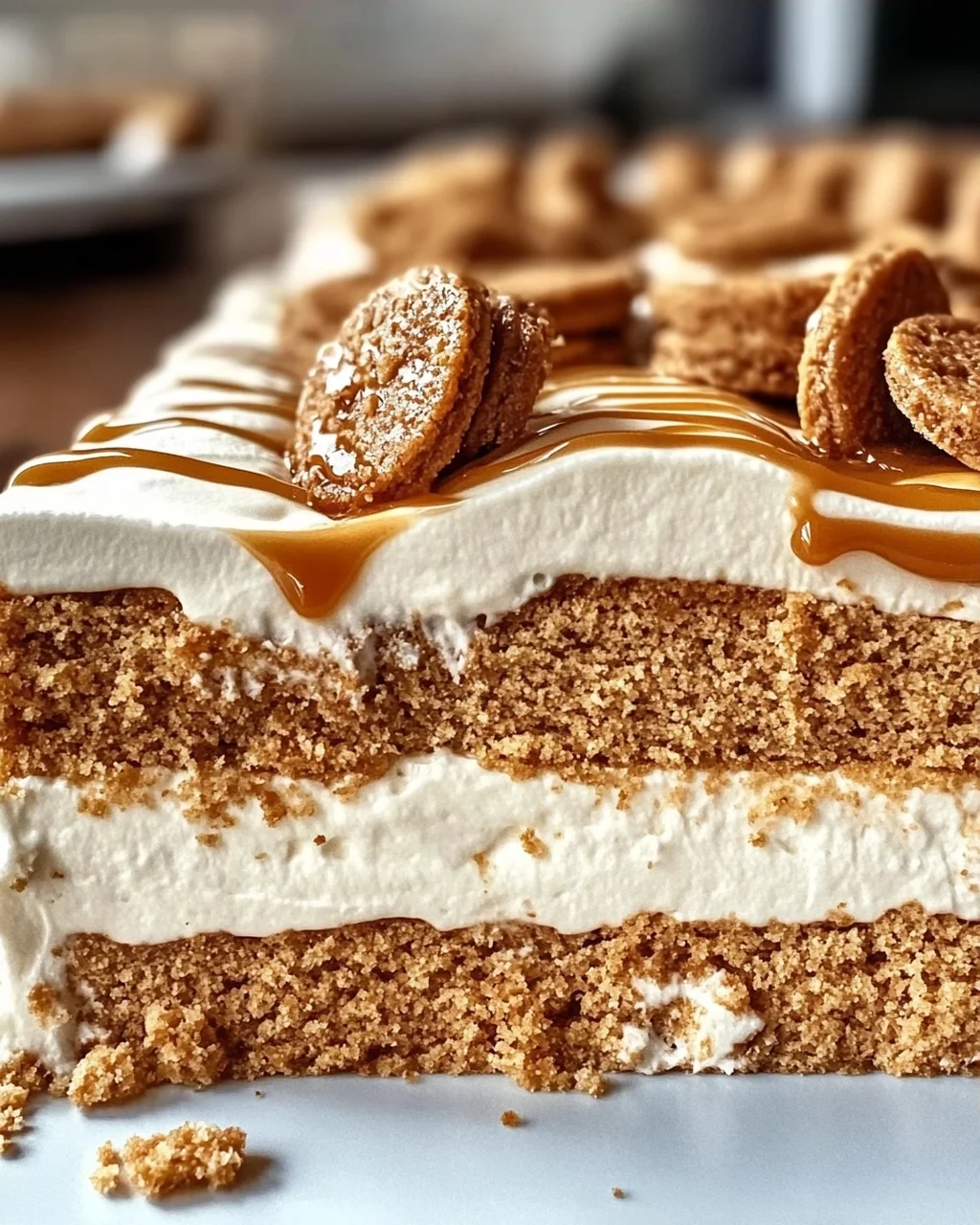 Biscoff Kühlschrankkuchen mit 4 Zutaten