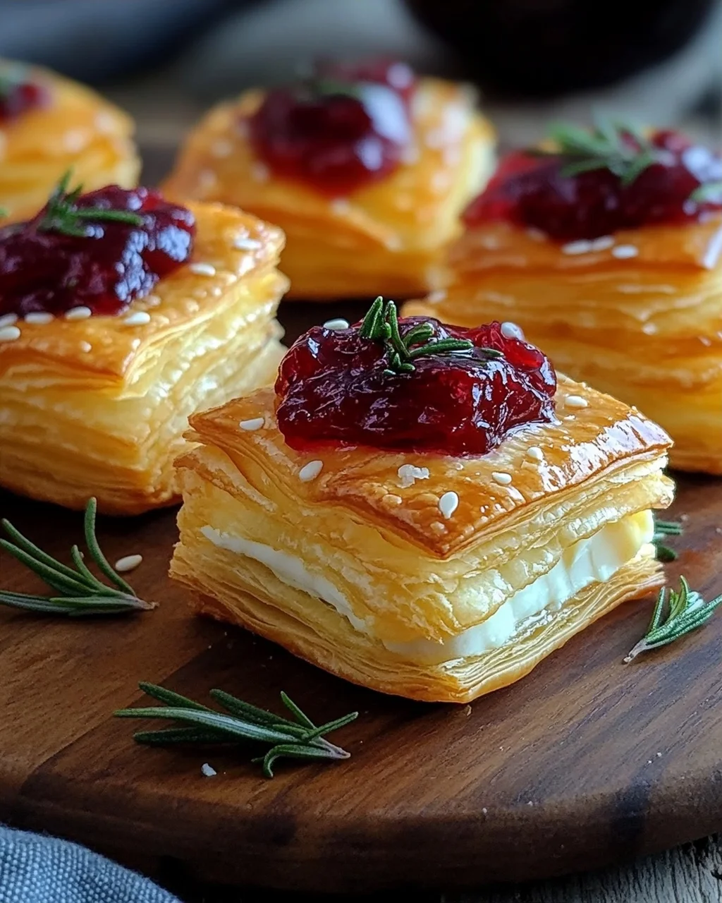 Blätterteig-Häppchen mit Camembert