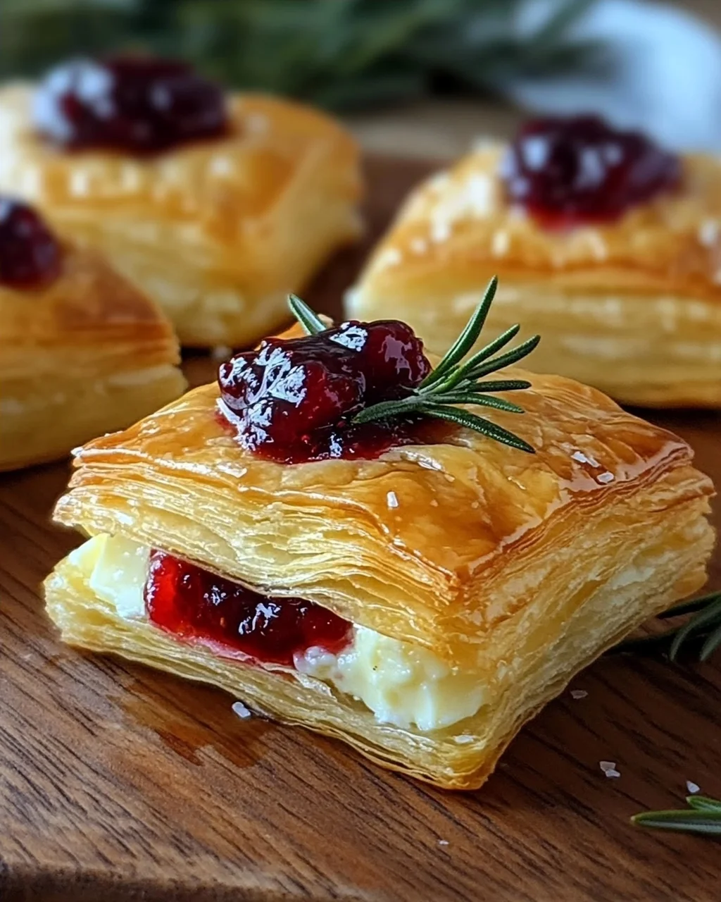 Blätterteig-Häppchen mit Camembert
