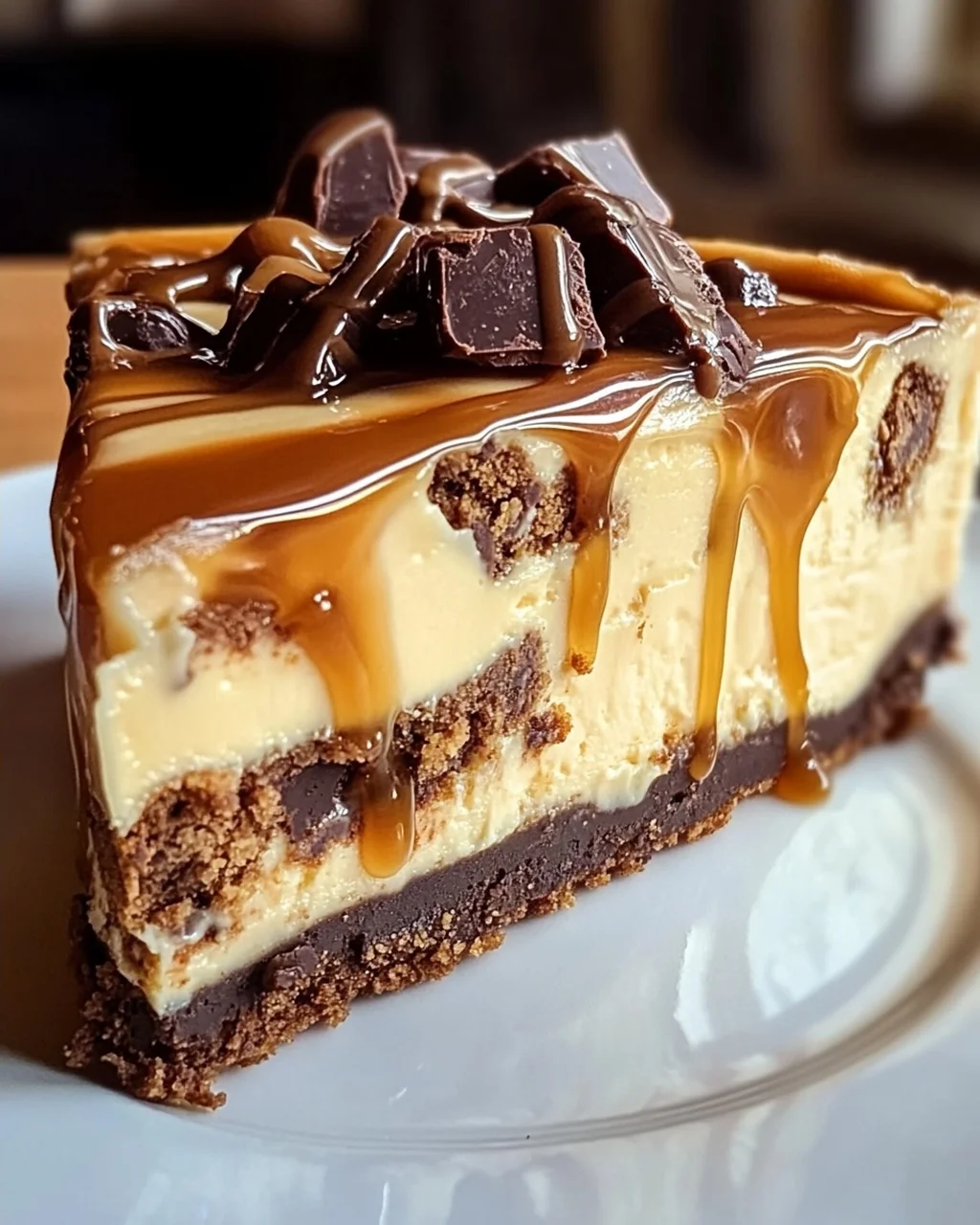 Cookie Dough Cheesecake mit Salted Caramel Swirl