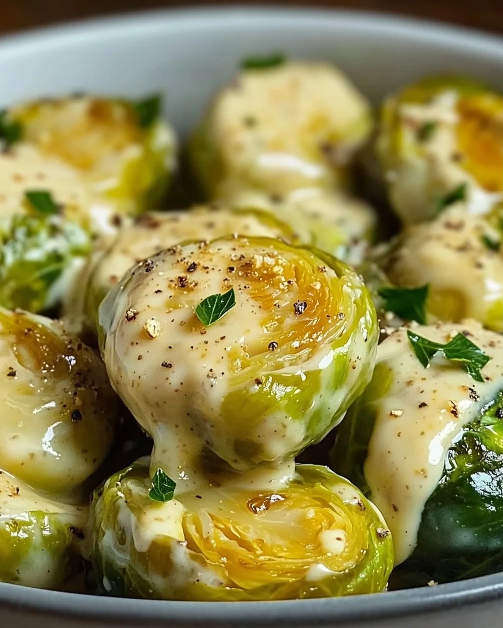 Cremiger Rosenkohl in Frischkäse-Senfsauce – einfach lecker!