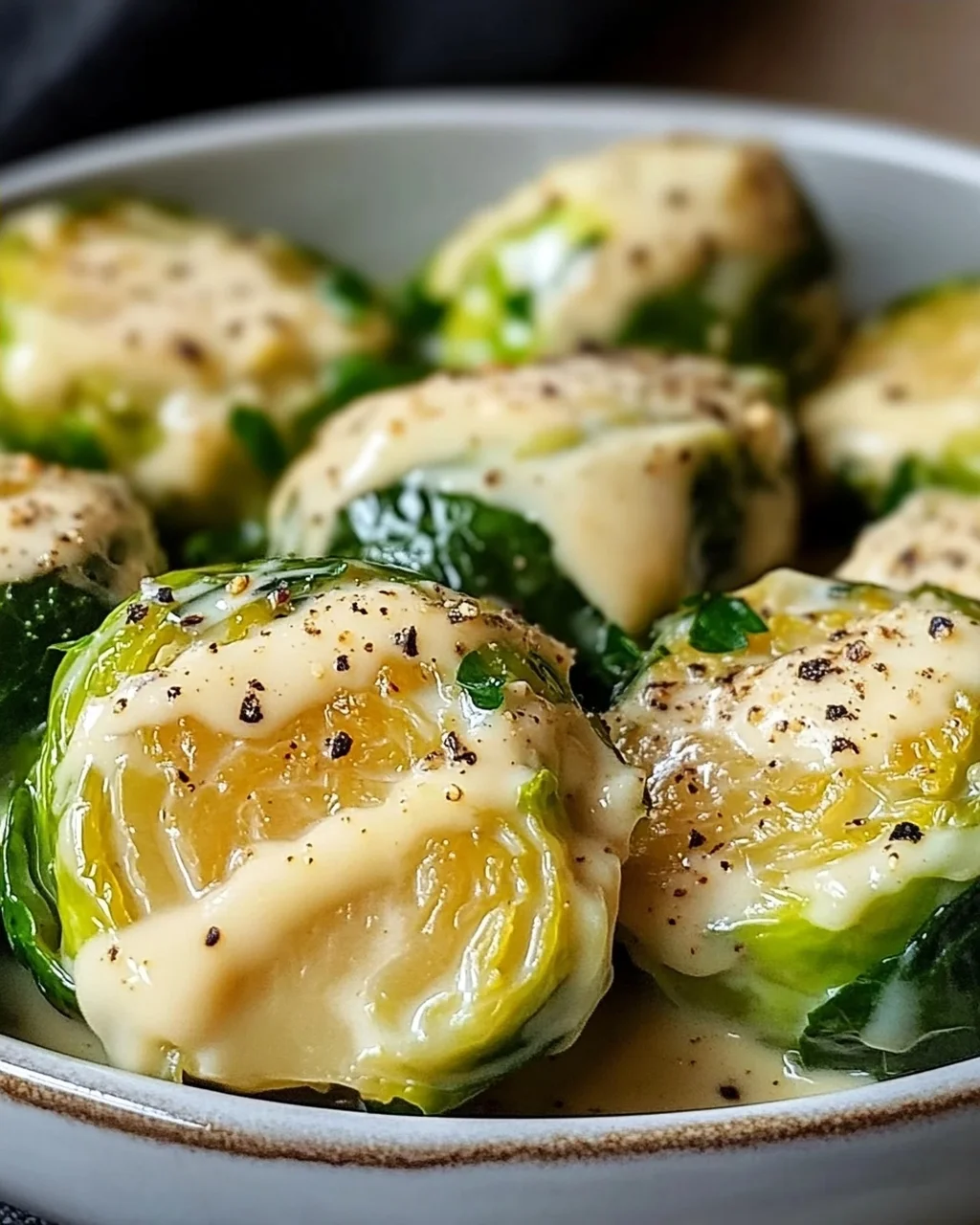 Cremiger Rosenkohl in Frischkäse-Senfsauce – einfach lecker!