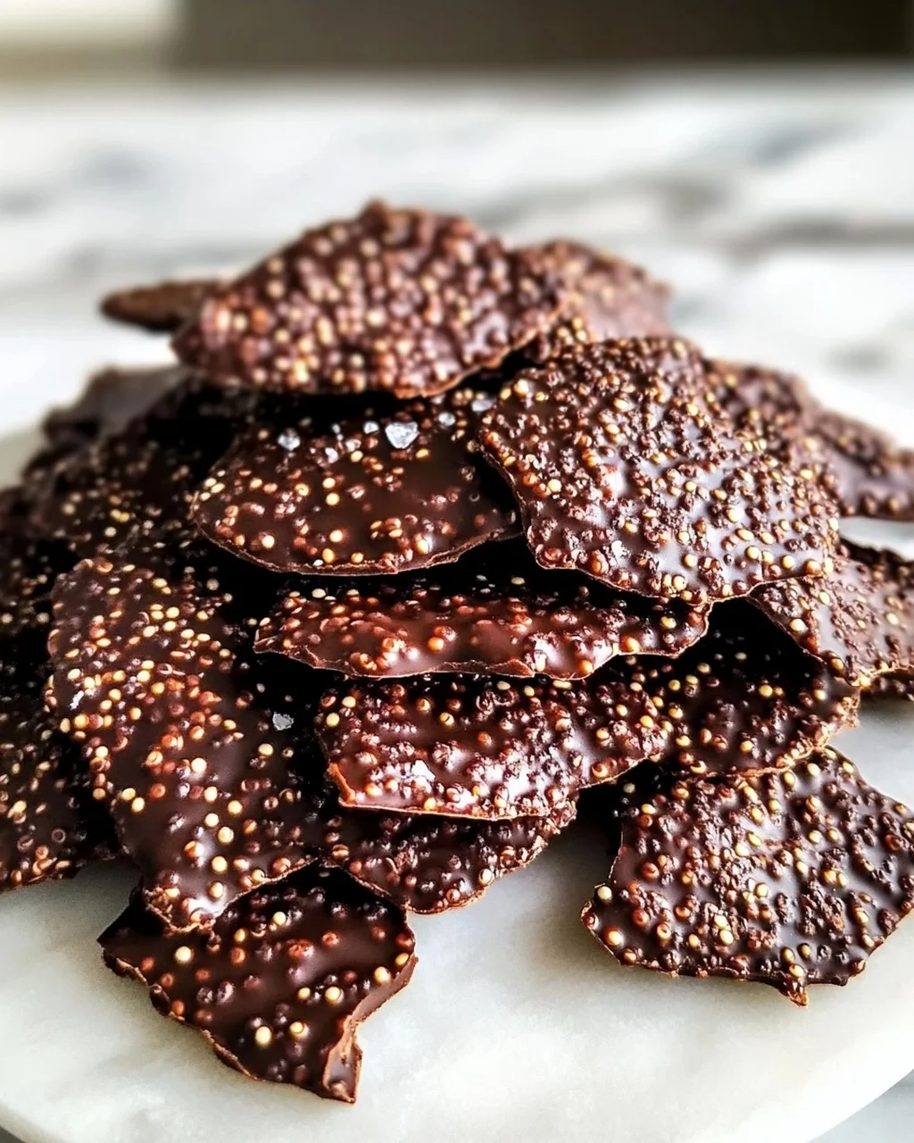 Dunkle Schokoladen-Quinoa-Crisps: Knusprige Versuchung