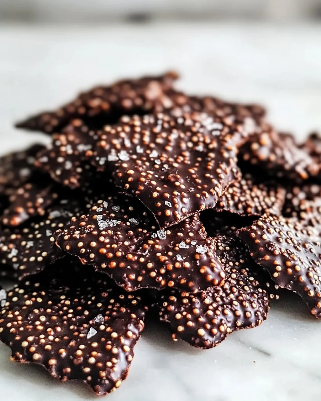 Dunkle Schokoladen-Quinoa-Crisps: Knusprige Versuchung