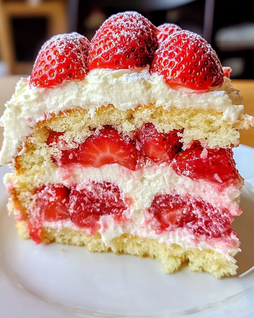 Erdbeer-Erdbeben-Kuchen mit cremigem Swirl