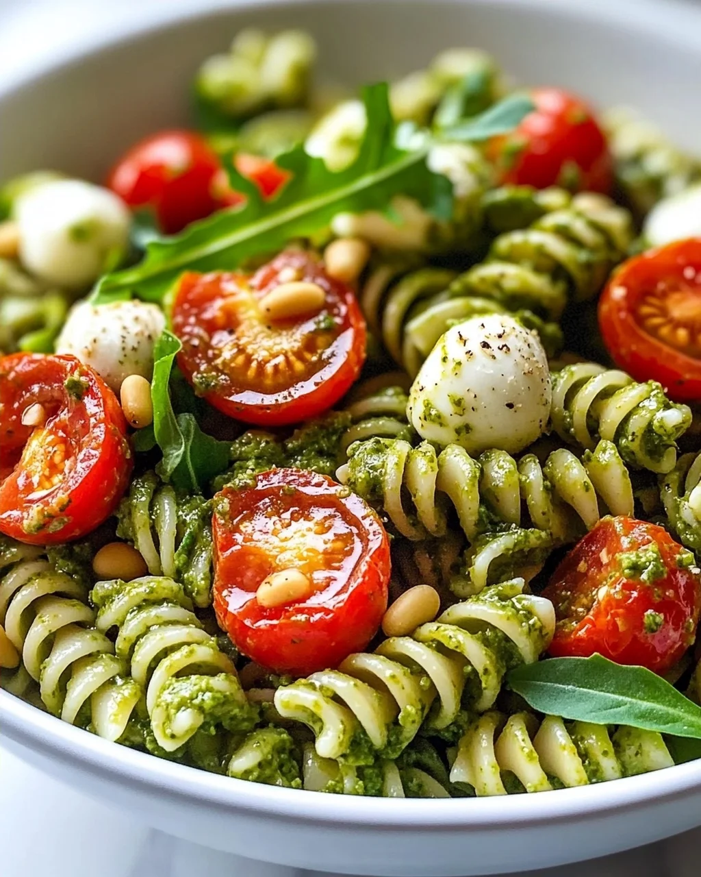 Frischer Pesto Nudelsalat mit Kirschtomaten – Perfekt für Sommer