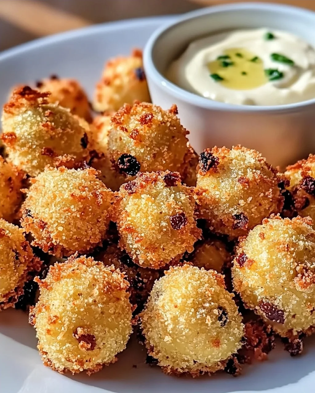 Frittierte Oliven mit Knoblauch-Aioli selbst gemacht