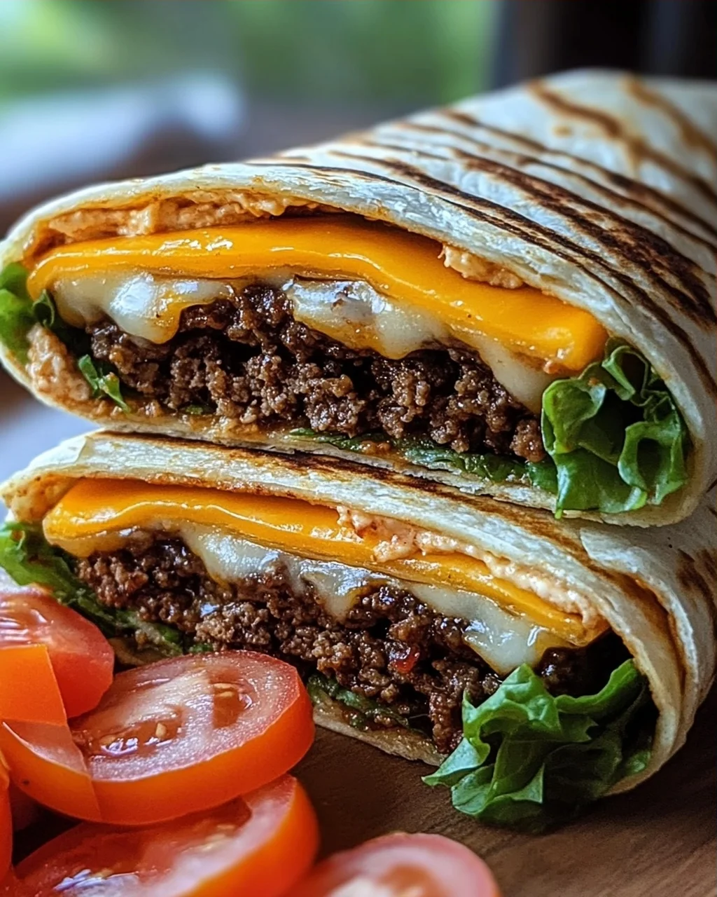 Gegrillte Cheeseburger-Wraps