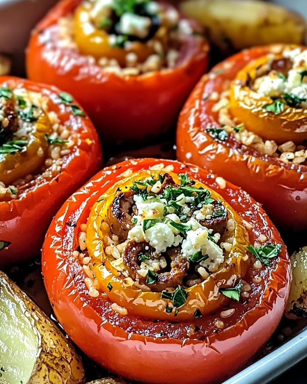 Griechische gefüllte Tomaten einfach und lecker
