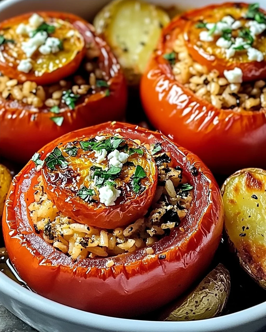 Griechische gefüllte Tomaten einfach und lecker