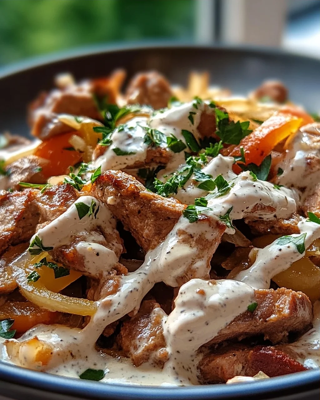 Gyros Pfanne mit Frischkäse: Cremig, würzig & super lecker!