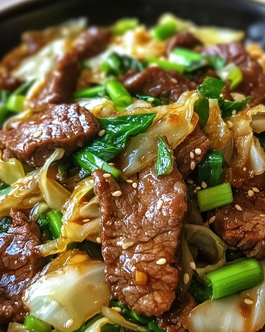 Herzhafter Rindfleisch- und Kohl-Wok für jeden Tag