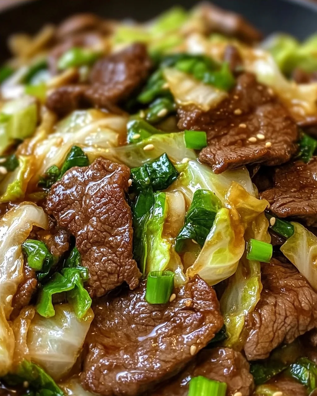 Herzhafter Rindfleisch- und Kohl-Wok für jeden Tag
