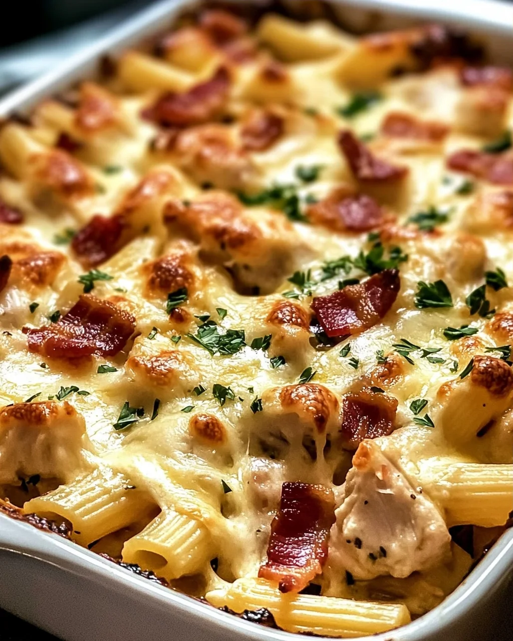 Hühnchen Ranch Nudelauflauf für die Familie