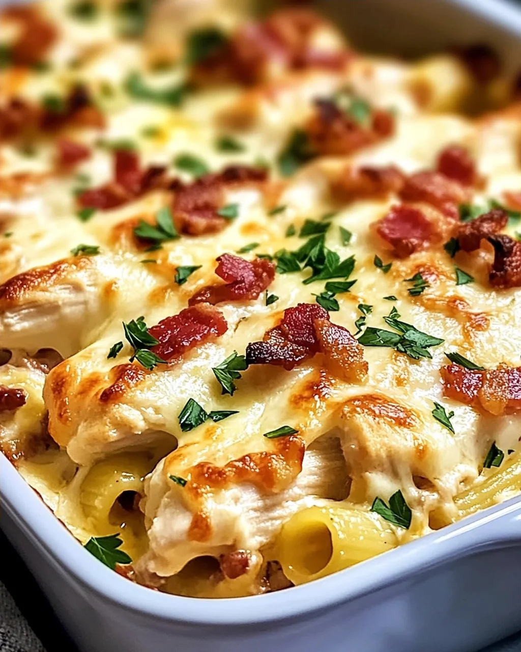 Hühnchen Ranch Nudelauflauf für die Familie