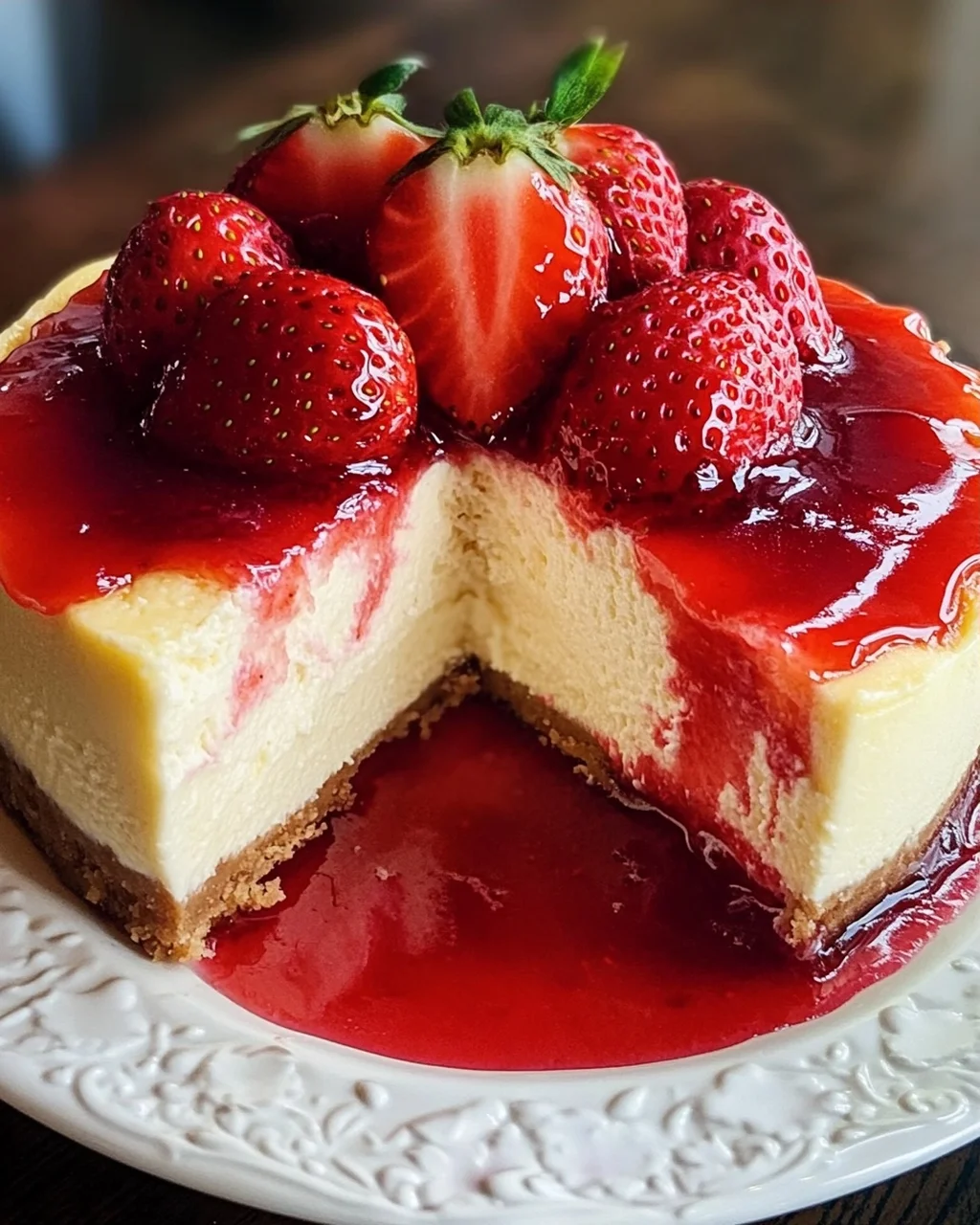 Käsekuchen mit Erdbeeren