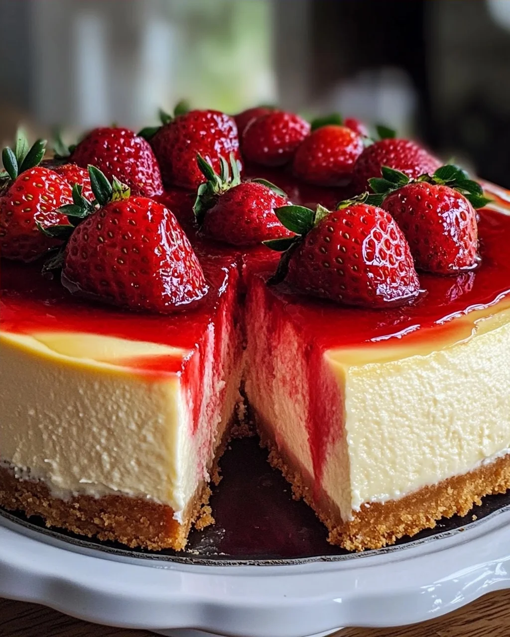 Käsekuchen mit Erdbeeren