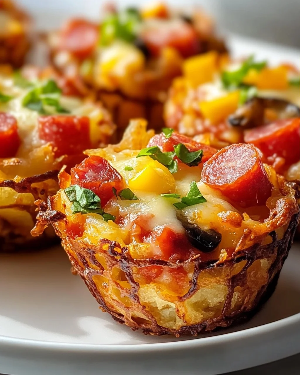 Knusprige Air Fryer Hash Brown Pizza Cups: Schnell & Lecker