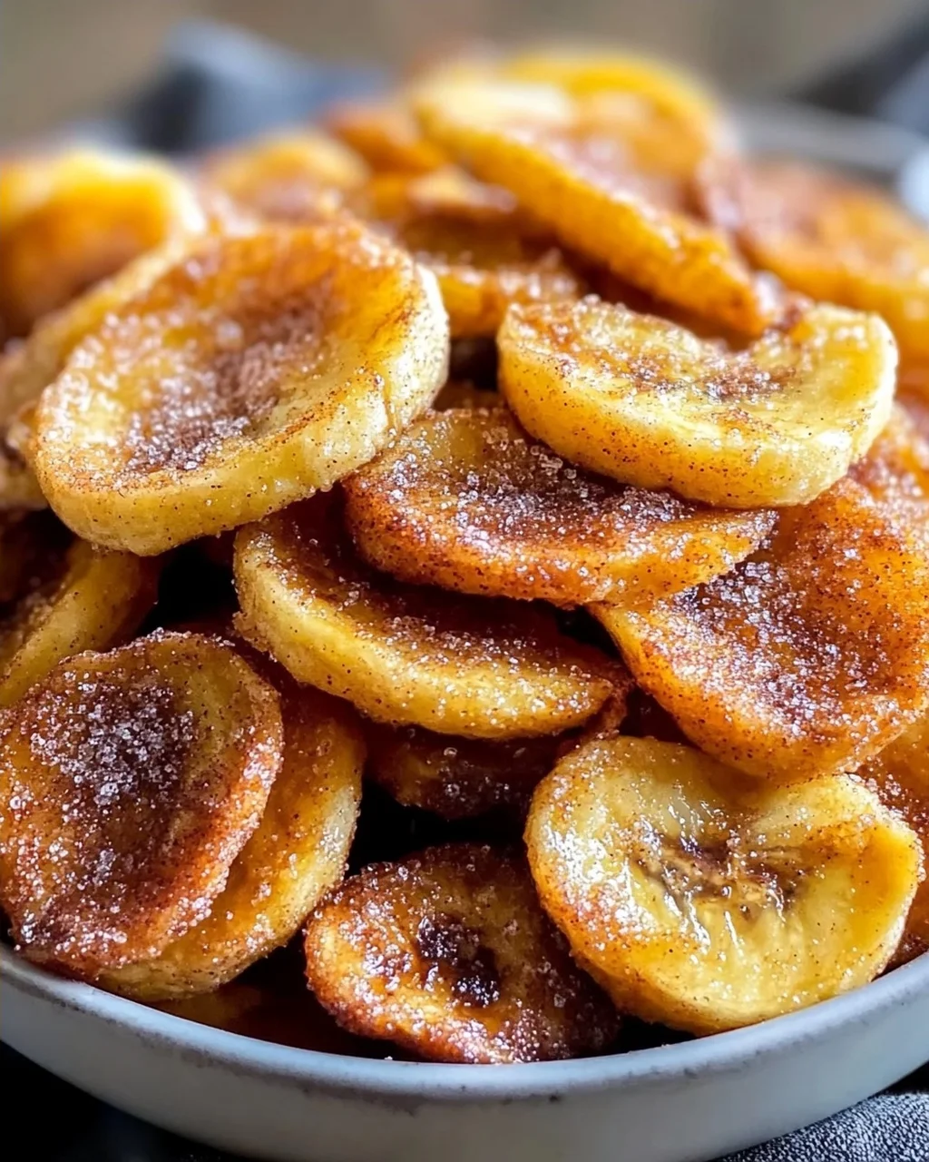 Knusprige Airfryer Zimt Bananenchips
