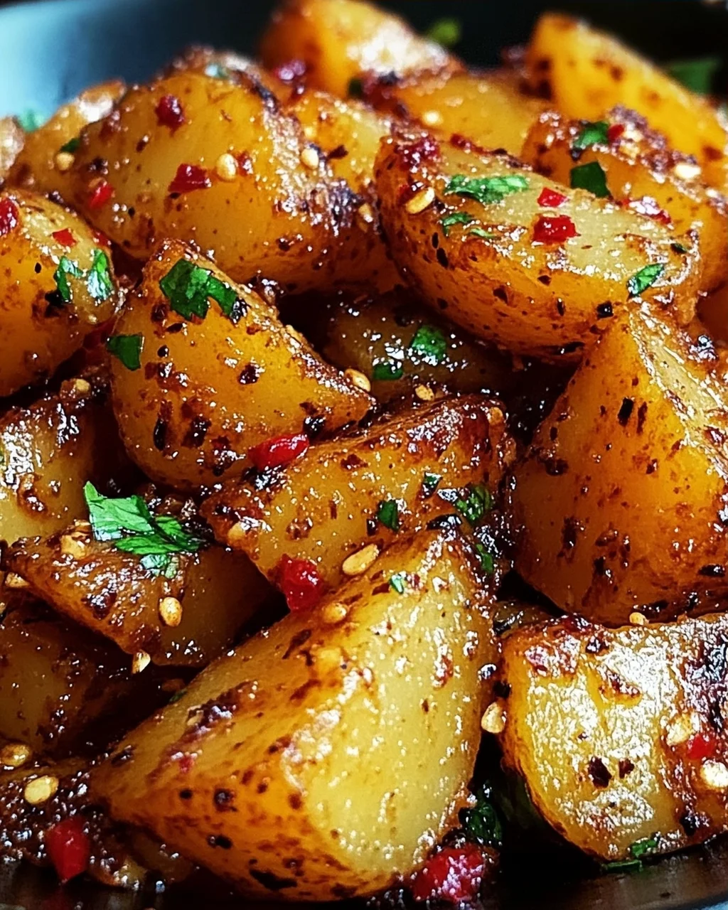 Knusprige Honig-Chili-Kartoffeln