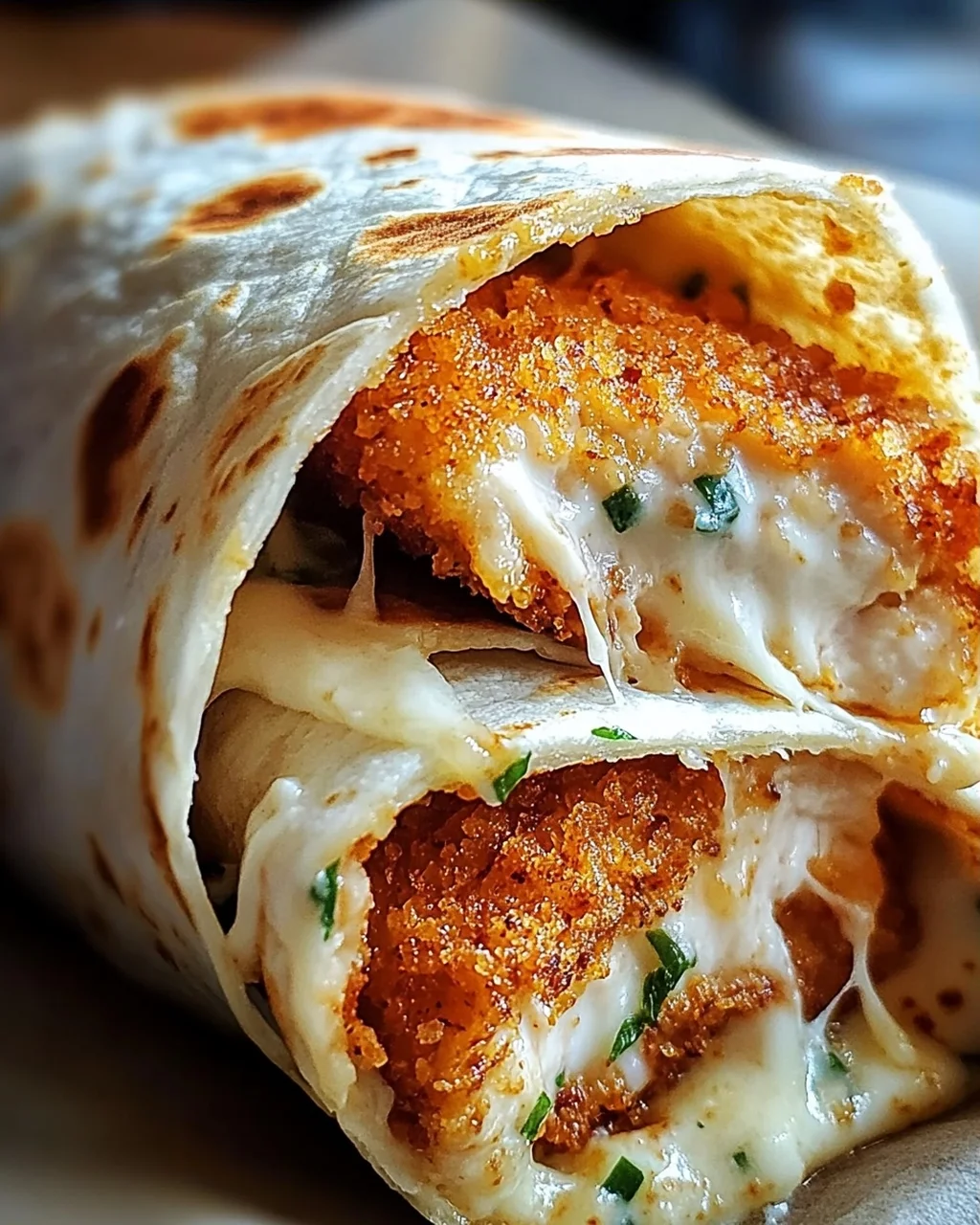 Knusprige, Käsige Knoblauch-Hühnchen-Wraps