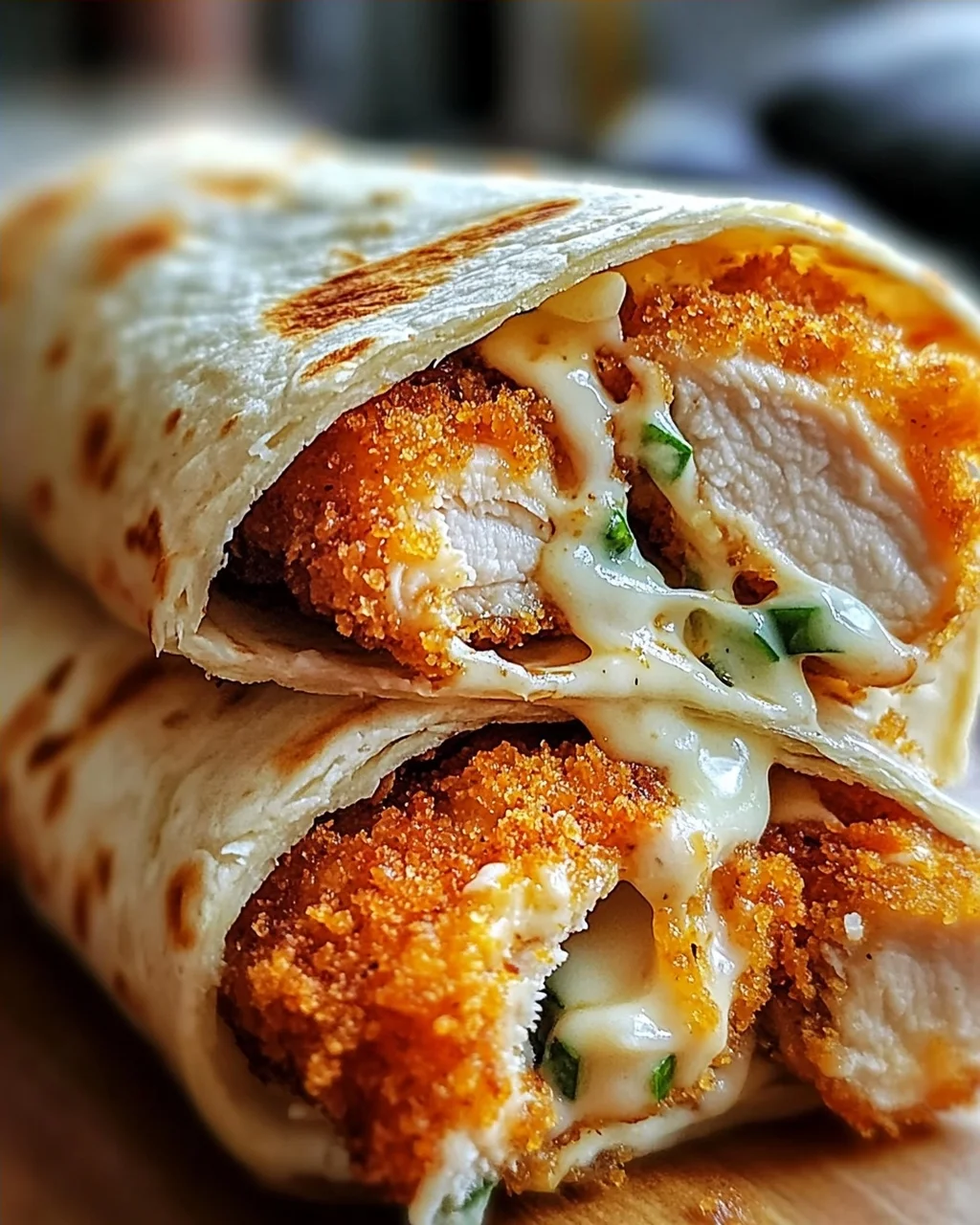 Knusprige, Käsige Knoblauch-Hühnchen-Wraps