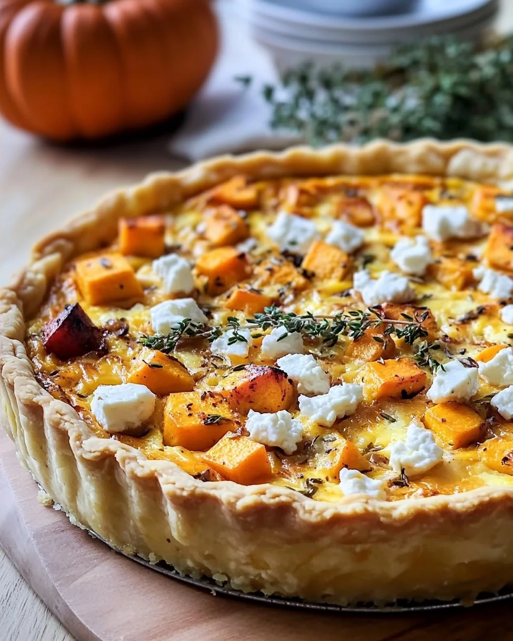 Kürbis Quiche mit Feta – Einfaches Rezept für Herbstgenuss!