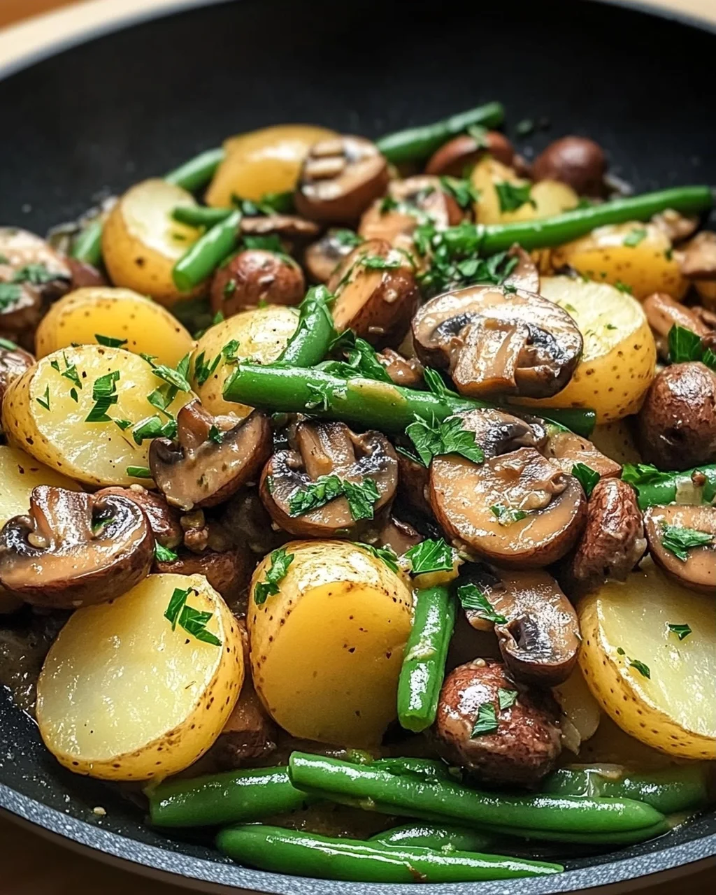 Leckere Kartoffel Pilz Pfanne mit Bohnen – Einfaches Rezept!