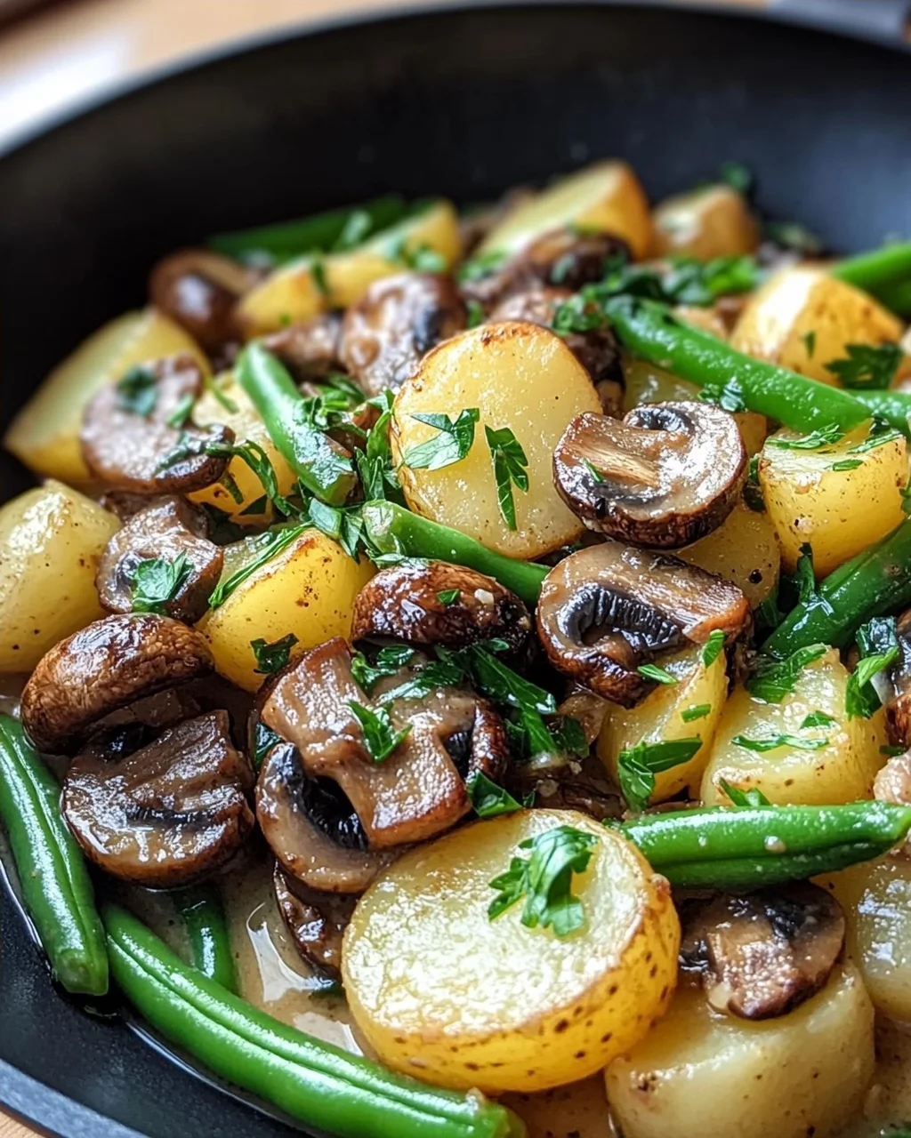 Leckere Kartoffel Pilz Pfanne mit Bohnen – Einfaches Rezept!