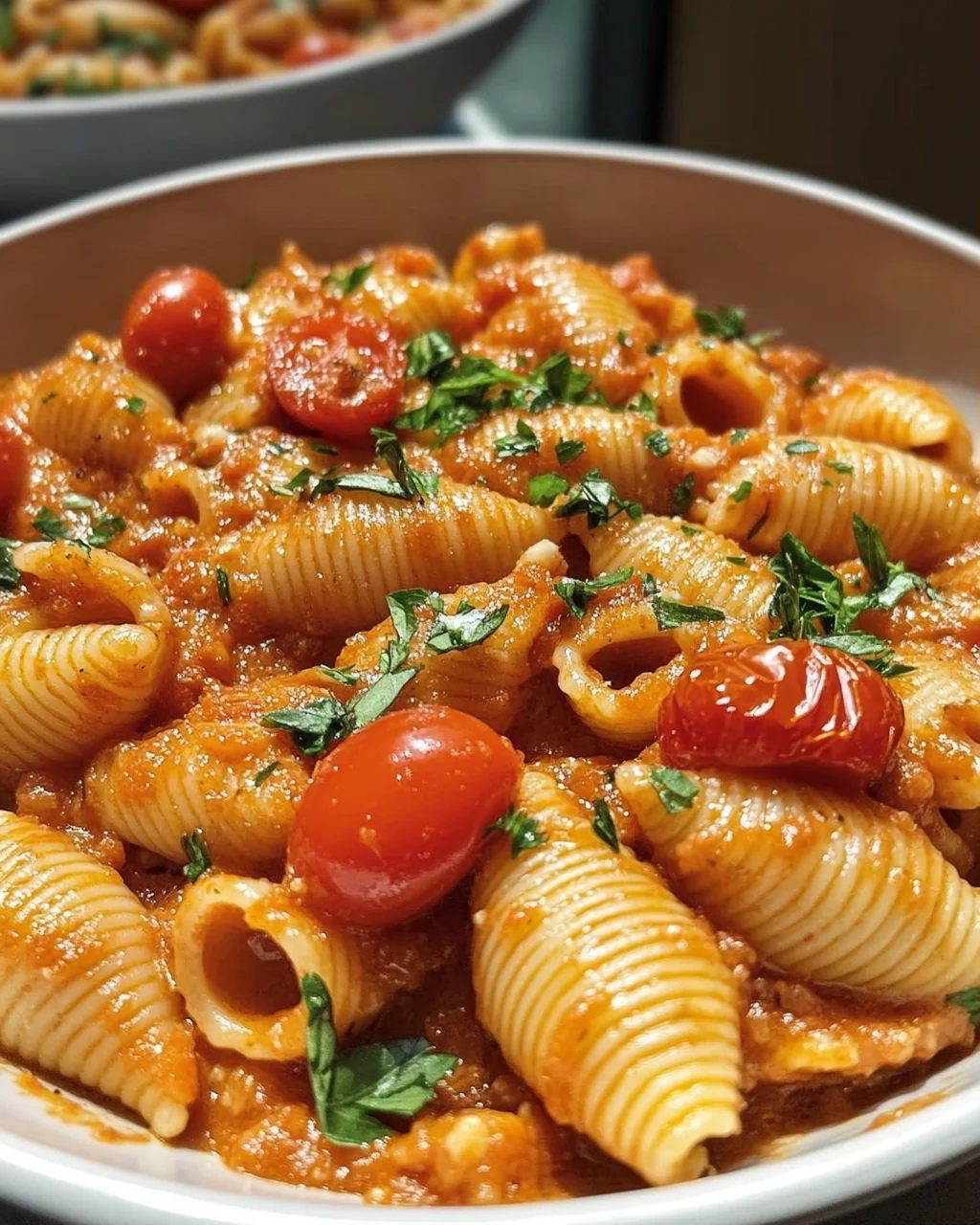Party Ready Mini Cremige Tomaten Knoblauch Pasta Schalen Rezept