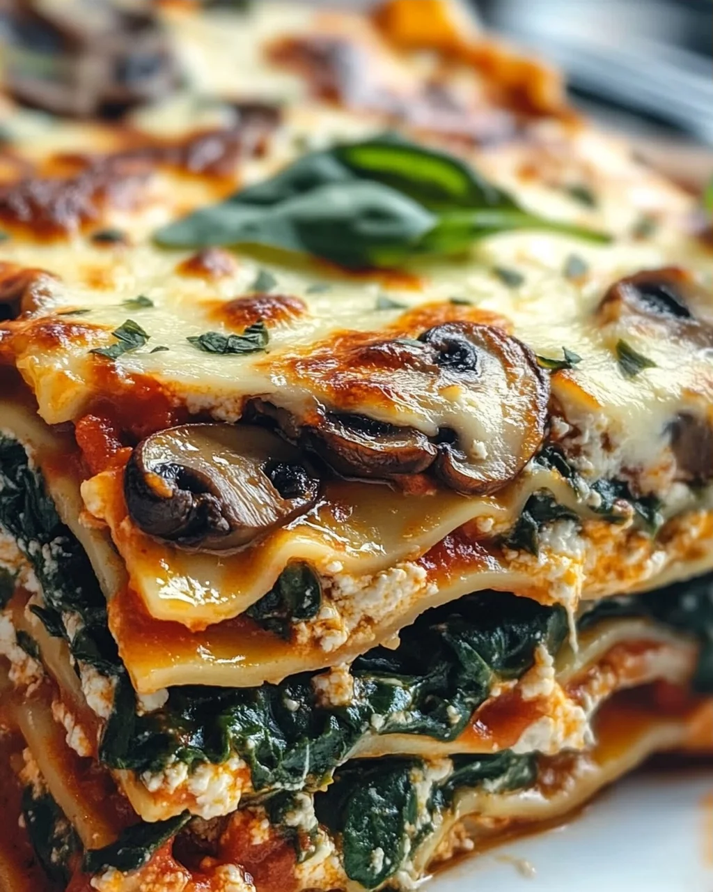 Pilz-Spinat-Lasagne