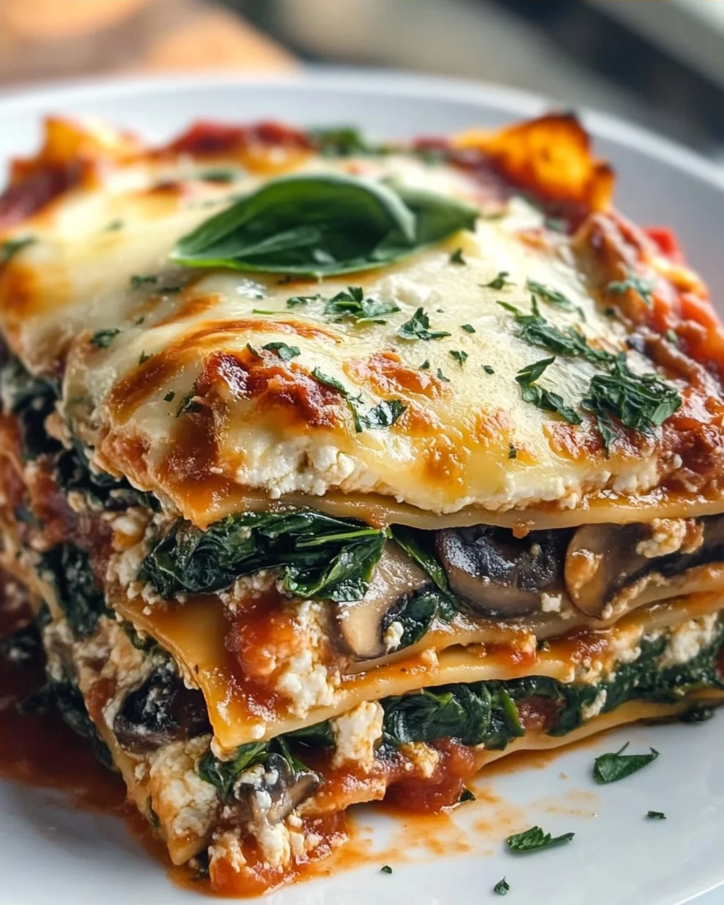 Pilz-Spinat-Lasagne