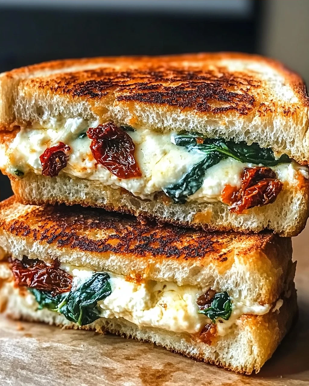 Sonnentrockene Tomate Spinat Ricotta Grillkäse Traum