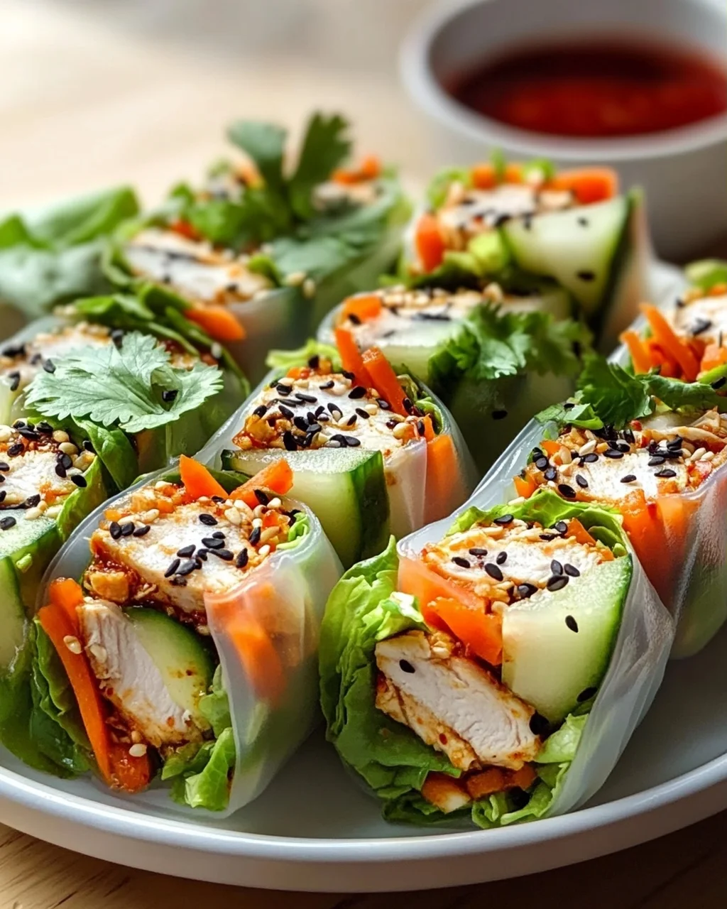 Spicy Asian Chili Chicken Rice Paper Wraps: Easy & Fresh
