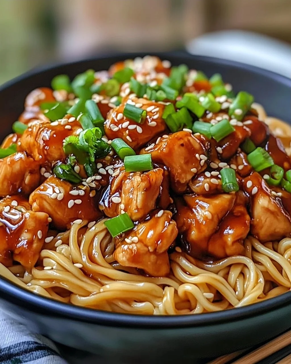 Sticky Garlic Chicken Noodles