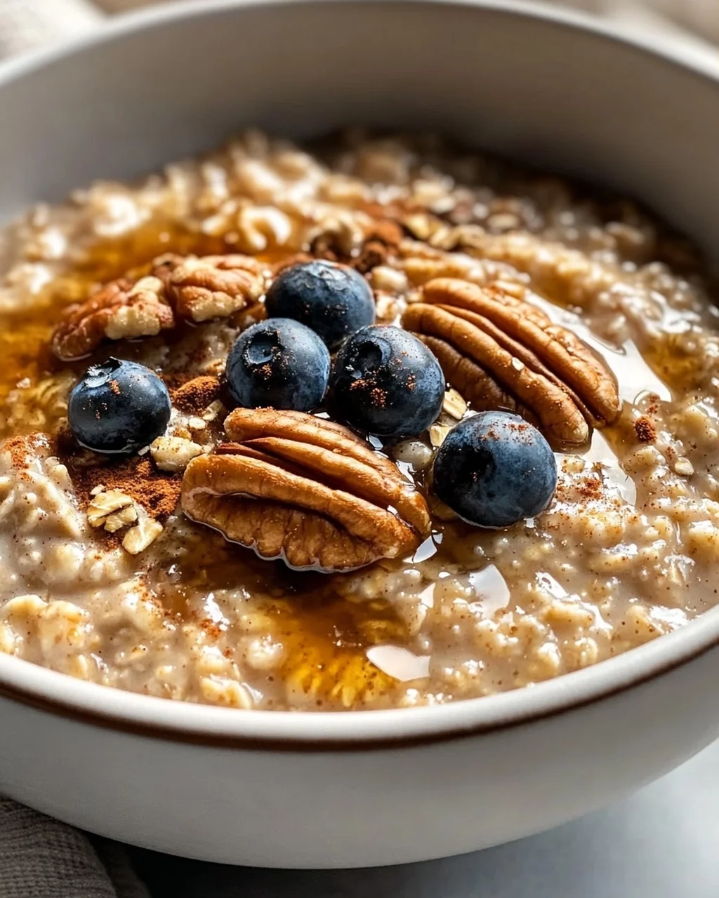 Warmes Maple Pecan Oatmeal: Gemütliche Haferflocken-Bowl