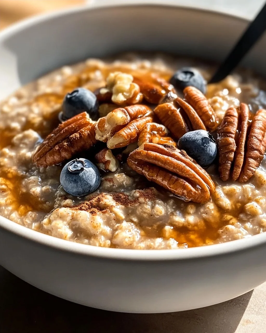 Warmes Maple Pecan Oatmeal: Gemütliche Haferflocken-Bowl