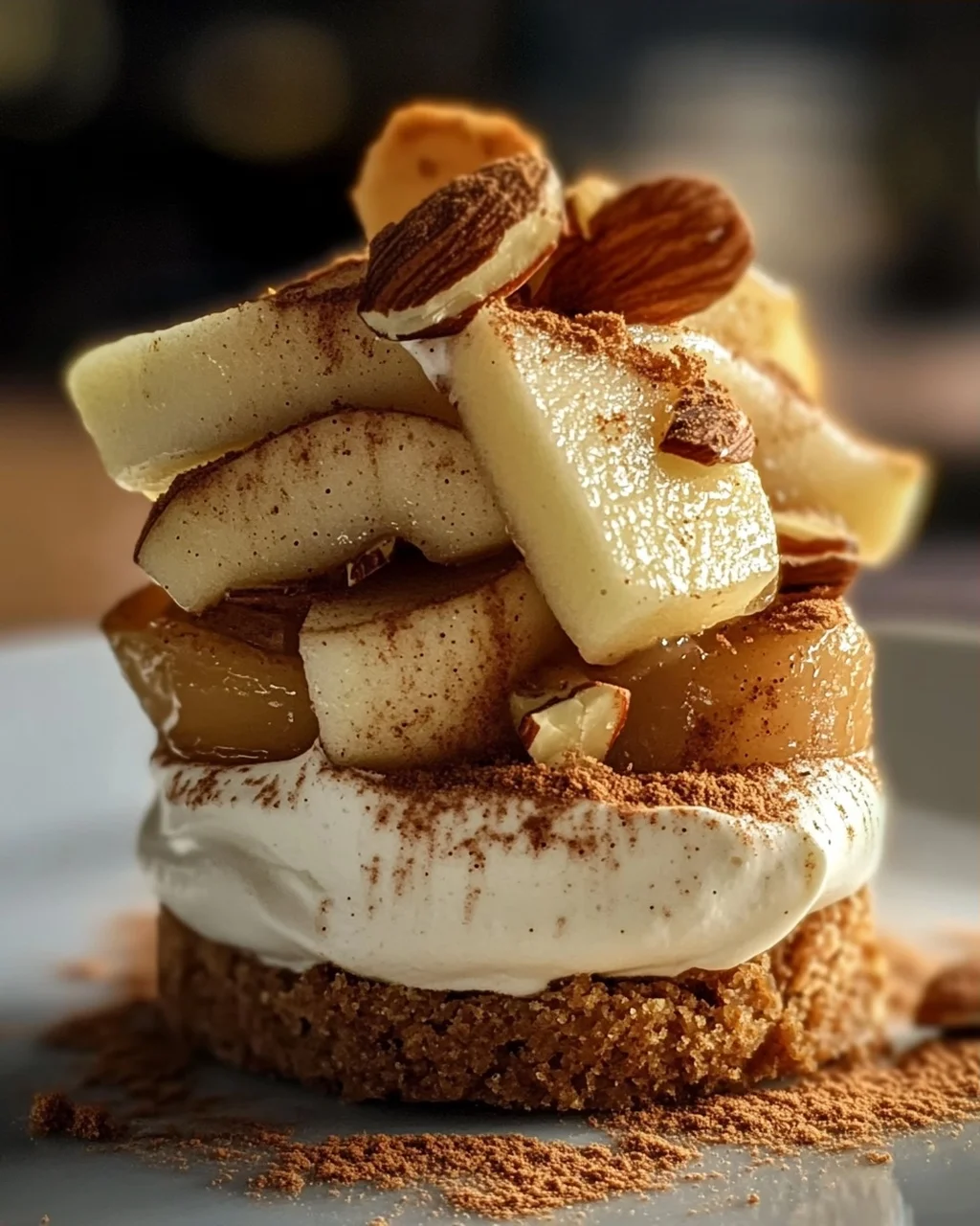 Winterliche Spekulatius-Creme mit Bratapfelkompott