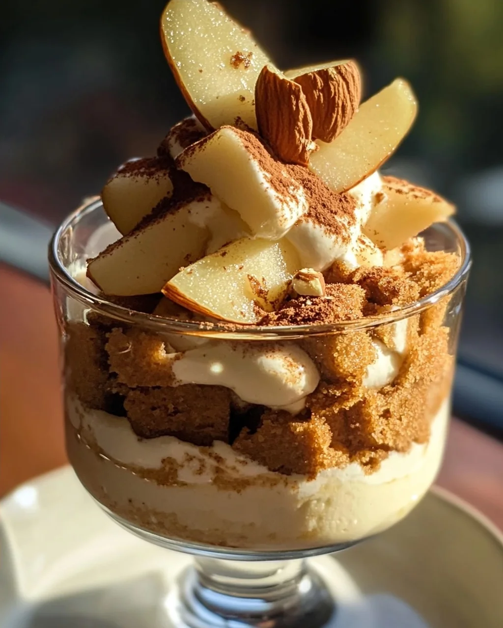 Winterliche Spekulatius-Creme mit Bratapfelkompott