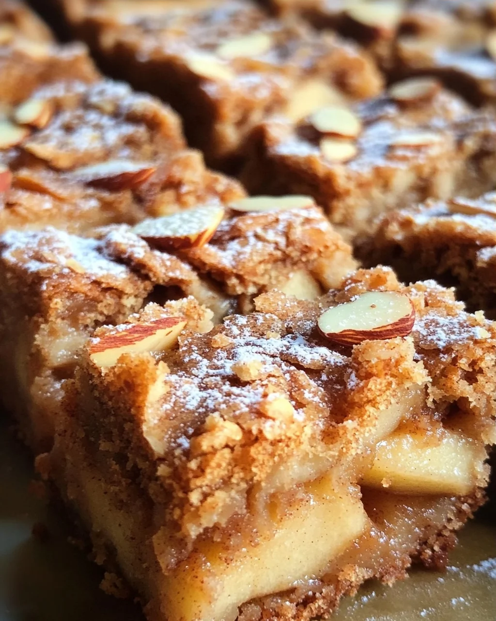 Zimt Apfel Blondies mit Mandelkruste