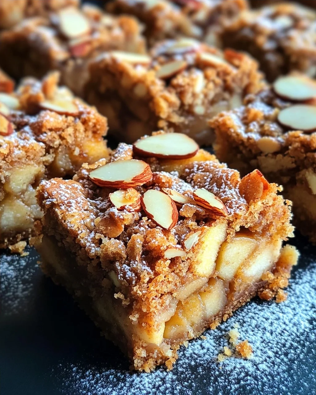 Zimt Apfel Blondies mit Mandelkruste